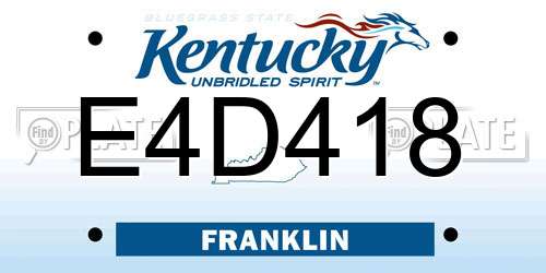 E4D418 Kentucky License Plate