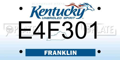 E4F301 Kentucky License Plate