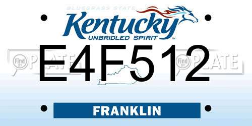 E4F512 Kentucky License Plate