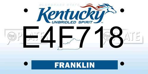 E4F718 Kentucky License Plate