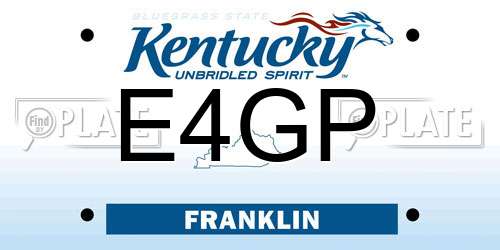 E4GP Kentucky License Plate