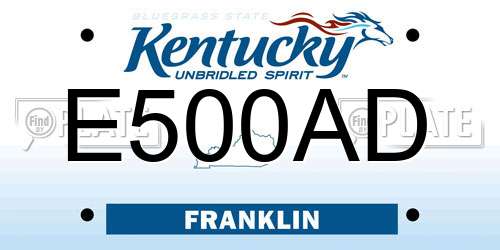 E500AD Kentucky License Plate