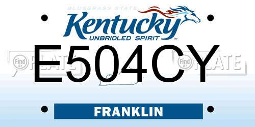 E504CY Kentucky License Plate