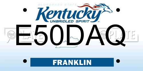 E50DAQ Kentucky License Plate