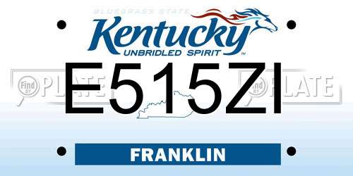E515ZI Kentucky License Plate