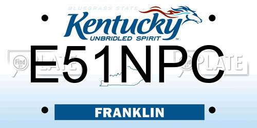 E51NPC Kentucky License Plate