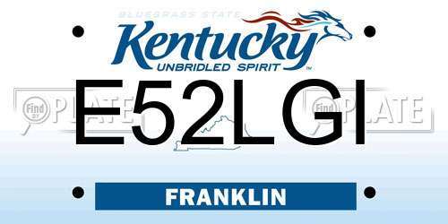 E52LGI Kentucky License Plate