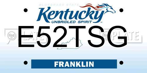 E52TSG Kentucky License Plate