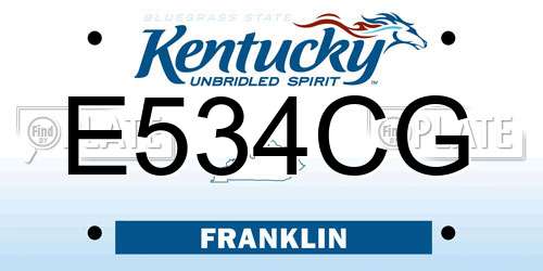E534CG Kentucky License Plate