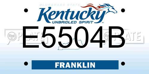 E5504B Kentucky License Plate