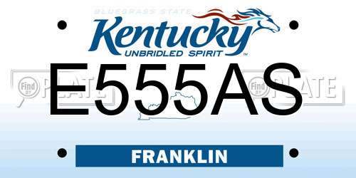 E555AS Kentucky License Plate