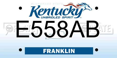 E558AB Kentucky License Plate