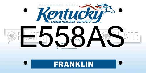 E558AS Kentucky License Plate