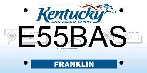 E55BAS Kentucky License Plate