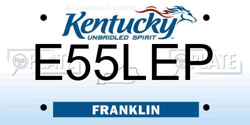 E55LEP Kentucky License Plate