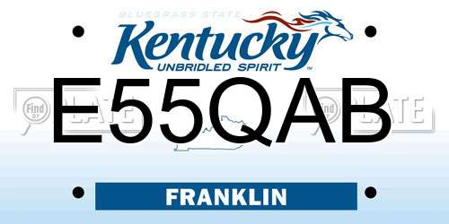 E55QAB Kentucky License Plate
