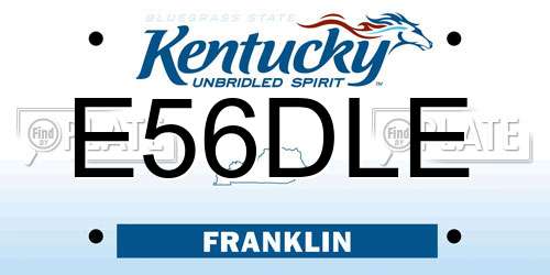 E56DLE Kentucky License Plate