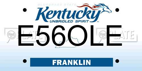 E56OLE Kentucky License Plate