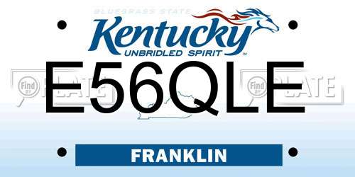 E56QLE Kentucky License Plate