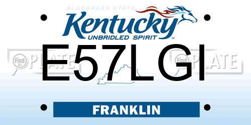 E57LGI Kentucky License Plate