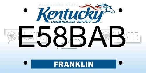 E58BAB Kentucky License Plate