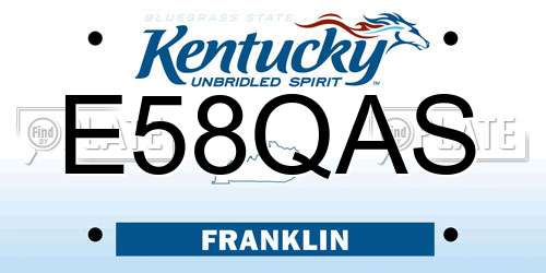 E58QAS Kentucky License Plate