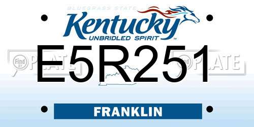 E5R251 Kentucky License Plate