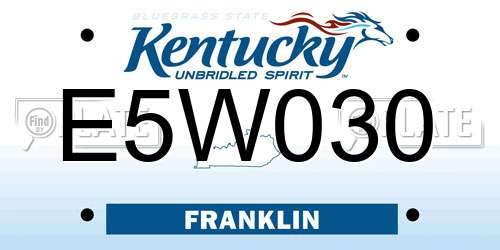 E5W030 Kentucky License Plate