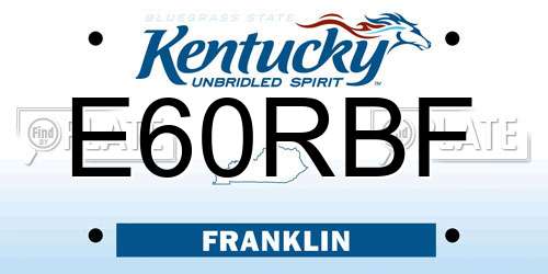 E60RBF Kentucky License Plate