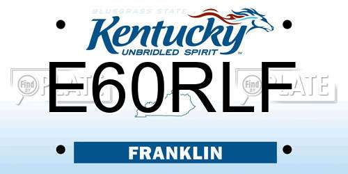 E60RLF Kentucky License Plate