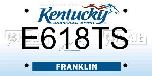 E618TS Kentucky License Plate