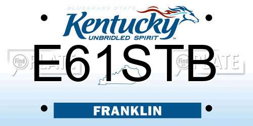 E61STB Kentucky License Plate
