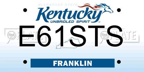 E61STS Kentucky License Plate