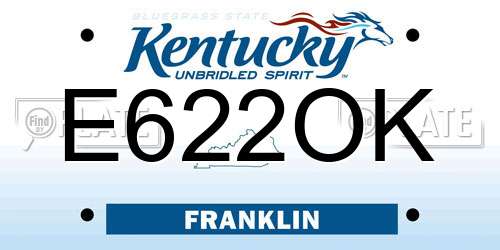 E622OK Kentucky License Plate