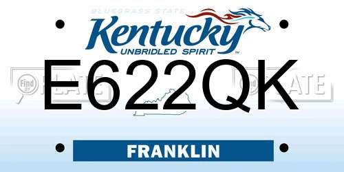 E622QK Kentucky License Plate