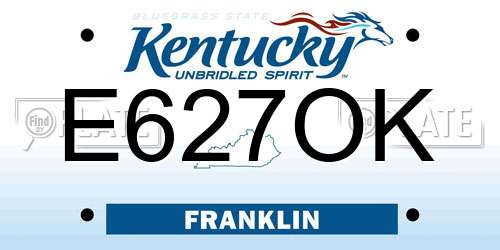 E627OK Kentucky License Plate