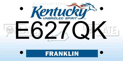 E627QK Kentucky License Plate