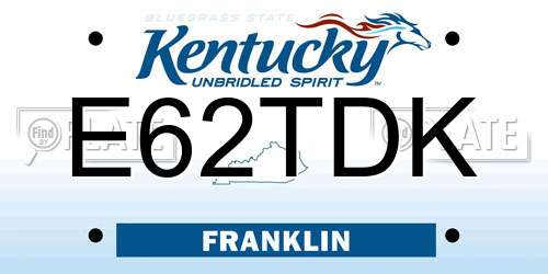E62TDK Kentucky License Plate