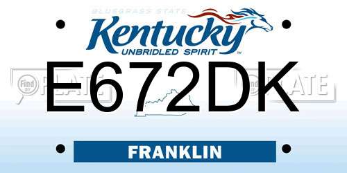E672DK Kentucky License Plate