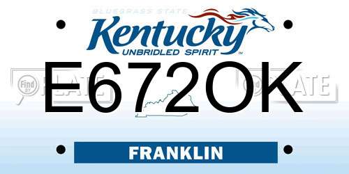 E672OK Kentucky License Plate