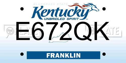 E672QK Kentucky License Plate