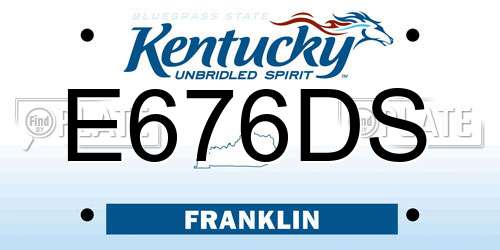 E676DS Kentucky License Plate