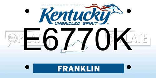 E6770K Kentucky License Plate