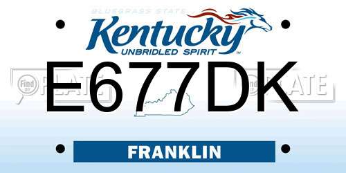 E677DK Kentucky License Plate