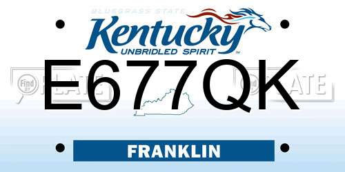 E677QK Kentucky License Plate