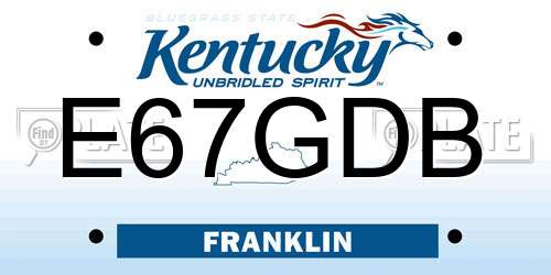 E67GDB Kentucky License Plate