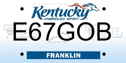 E67GOB Kentucky License Plate