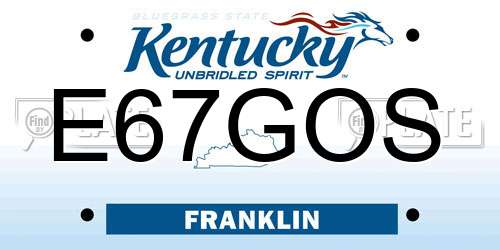 E67GOS Kentucky License Plate