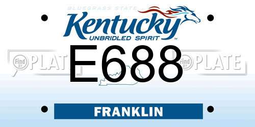 E688 Kentucky License Plate