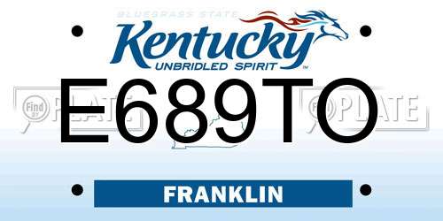 E689TO Kentucky License Plate